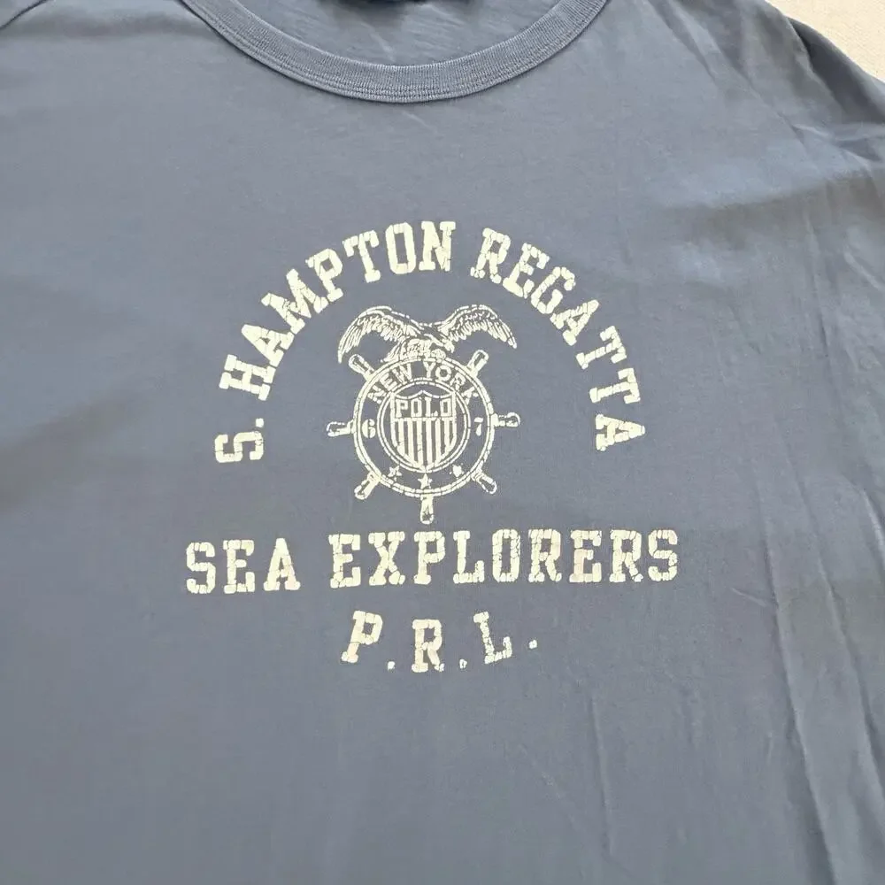 Polo Ralph Lauren Hampton Regatta Sea Explorers Blue T Shirt Mens XXL Classic